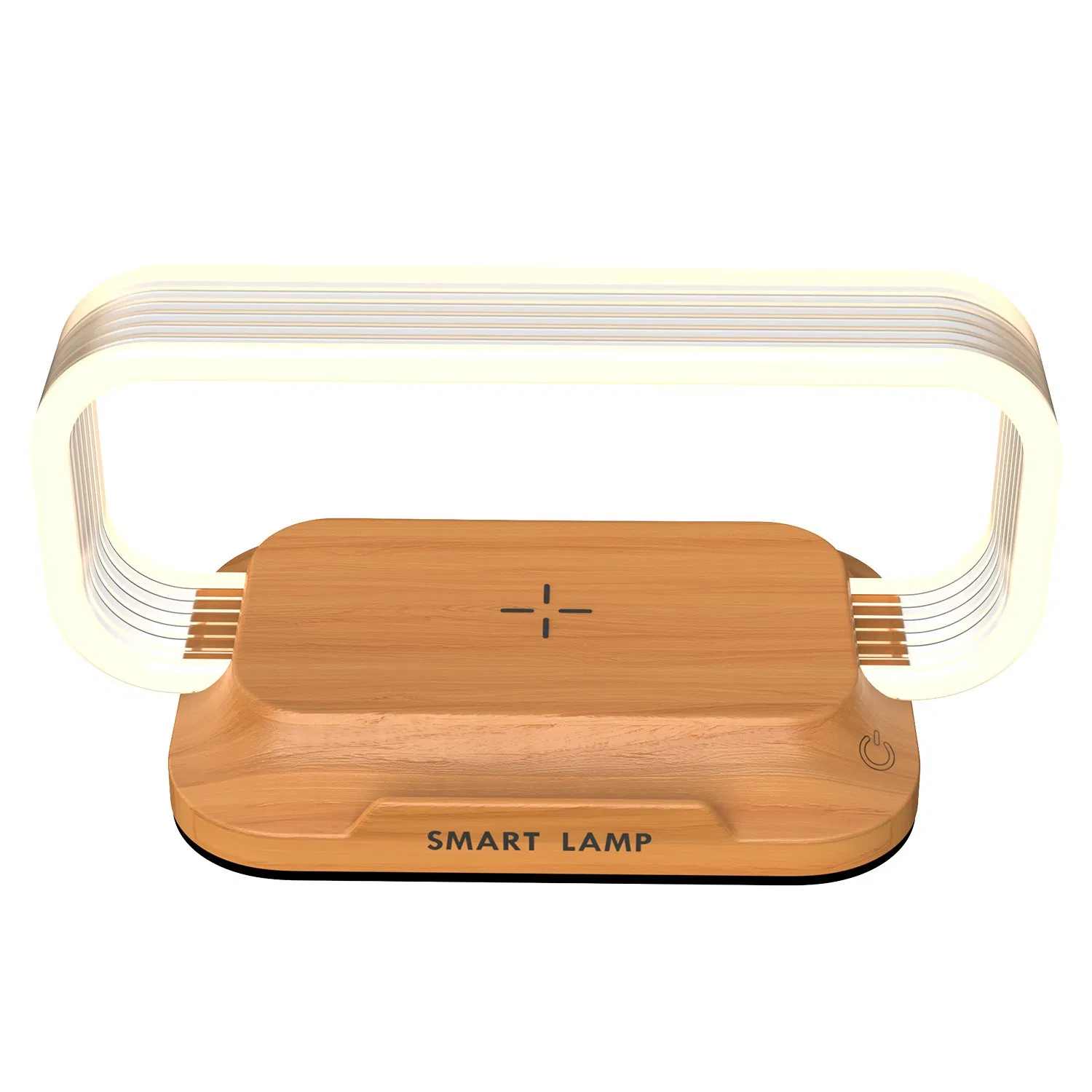 LED Wood Rechargeable Touch Dimmer Wireless Charging Night Clock Table Lamp for Home Decor Gift Party Holiday Wedding Christmas