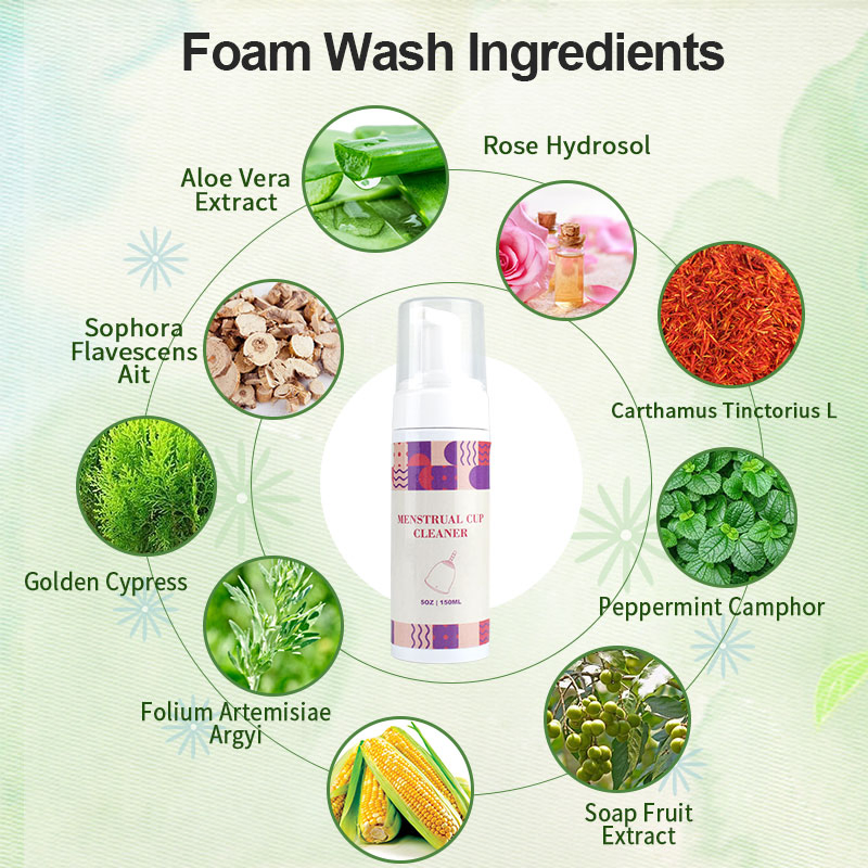 OEM ODM Deep Clean Feminine Menstrual Cup Cleanser Medical Silicone Menstrual Cup Wash Foam