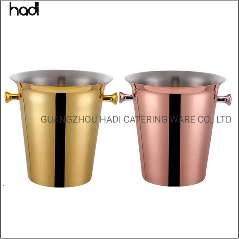 Hadi Factory Wholesale Copper Gold Silver Stainless Steel Wine Ice Bucket High Wuality Bar Ware Ice Buckets