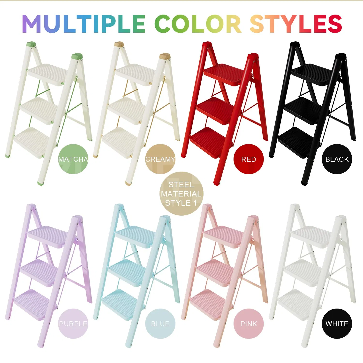Zhengs Way Household Lightweight Portable Ladder with 3-5 Step Ladders