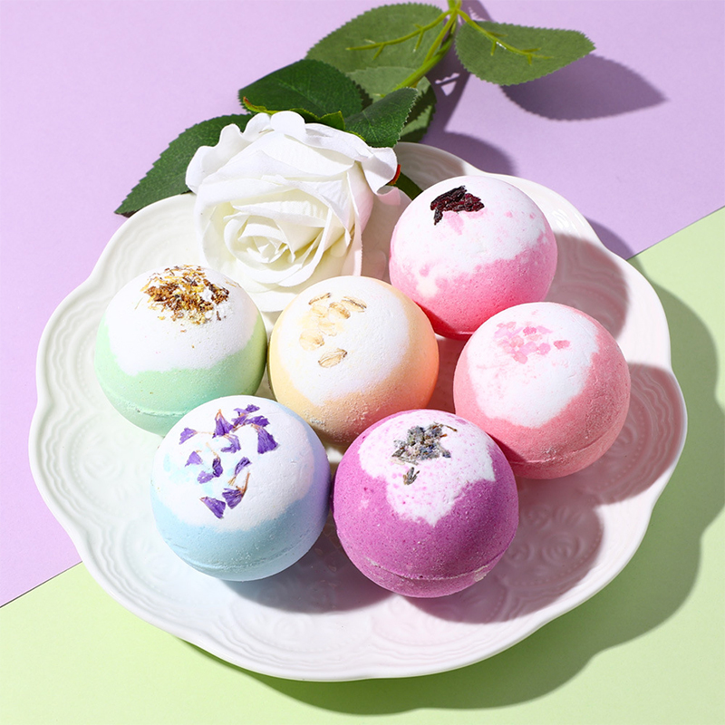 Customize Logo Children's Dried Flower Bubble Bath Salt Ball Dried Flower Ball Bath Gift Box