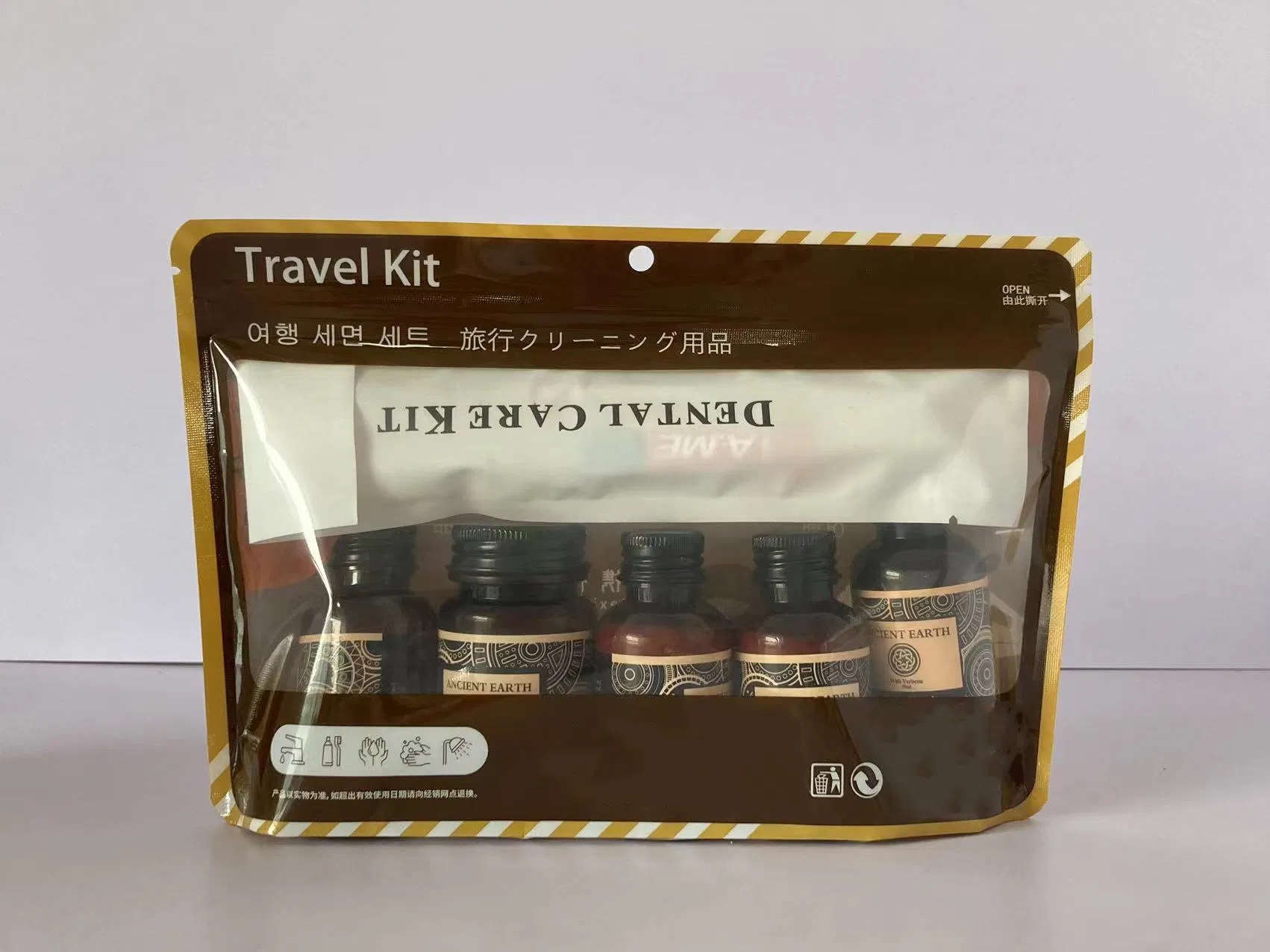 Customized Logo Hotel Travel Kit Bathroom Kit Hotel Shampoo Shower Gel Body Lotion