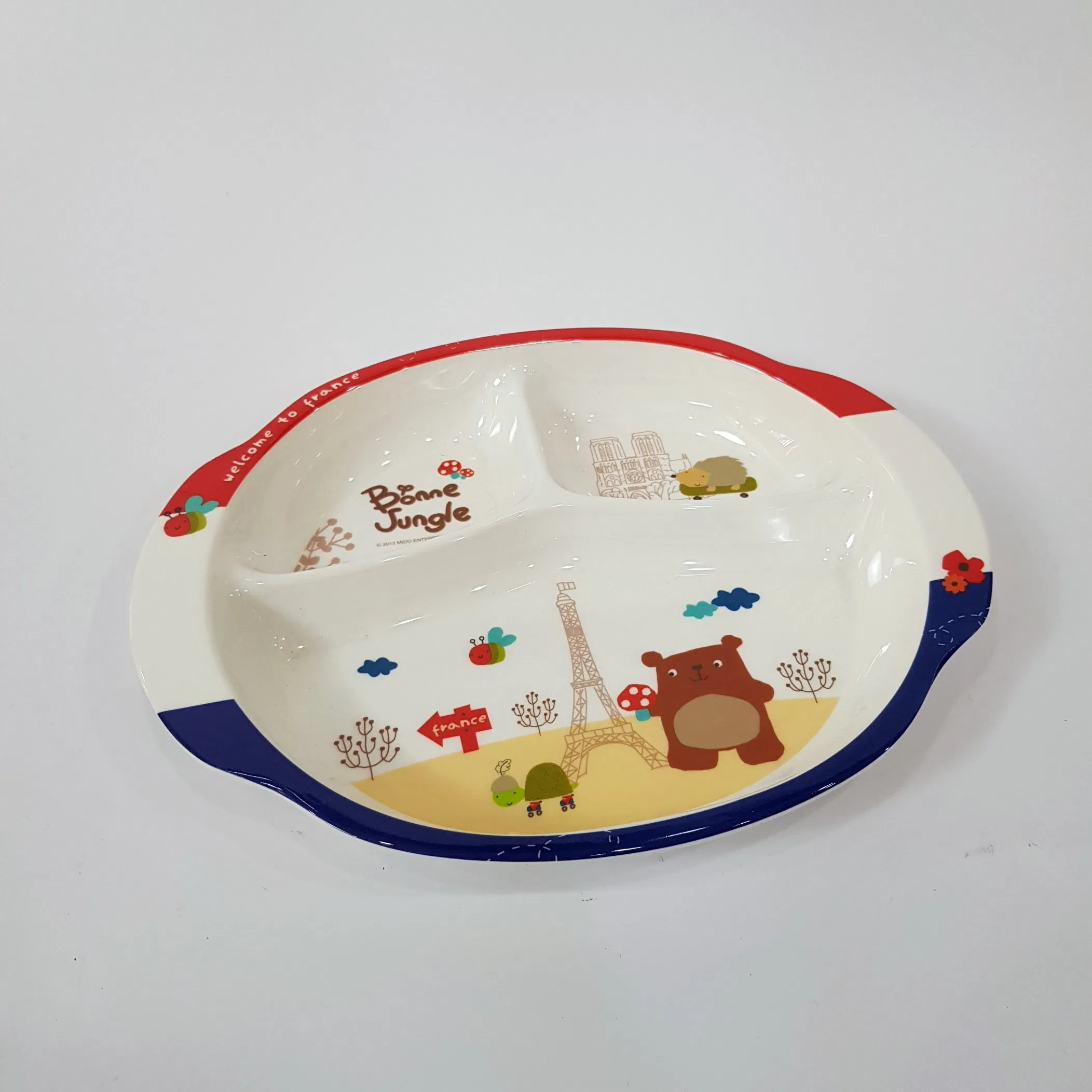 Melamine Oval Multicolor 3 Divided Plate Kids Tableware