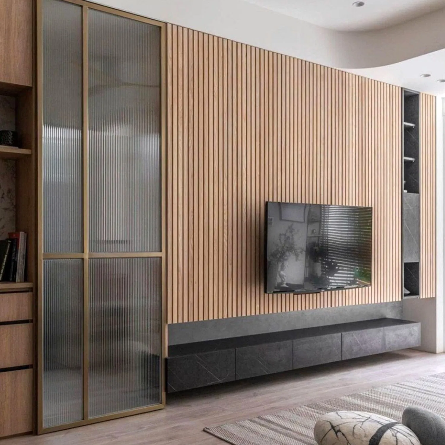 House Wall Tile Soundproof Grooved Acoustic Panel Polyester Fiberboard Sound-Absorbing Lightweight MDF/Compact Panel Slats