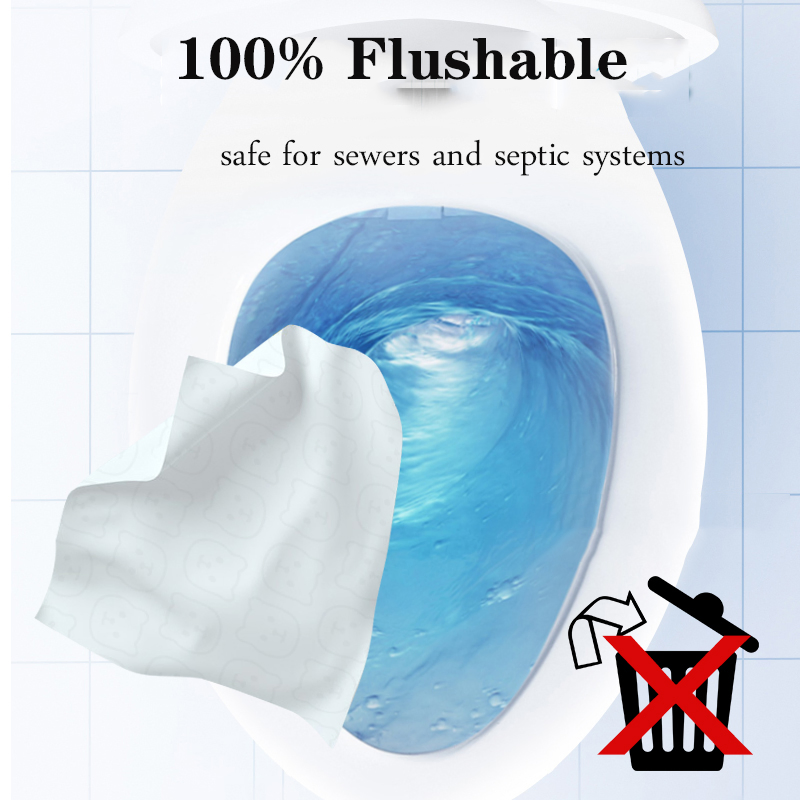 Custom Brand Biodegradable Disposable Wipes Butt Cleaning Wet Toilet Paper Flushable Wipes for Adults