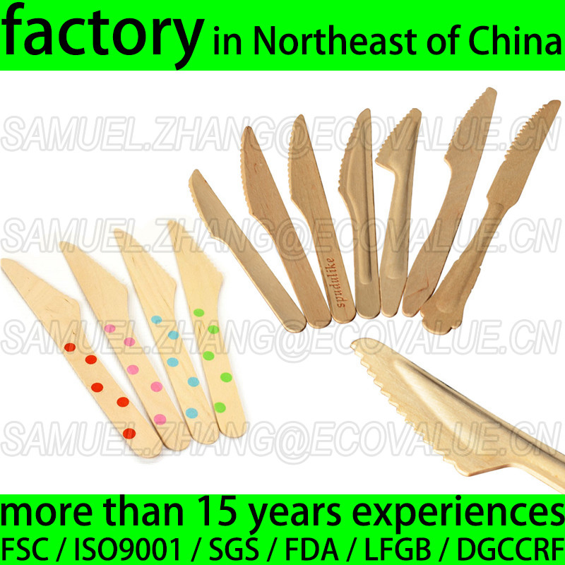 Wooden Knife, Disposable Wood Cake Knife for Cutting