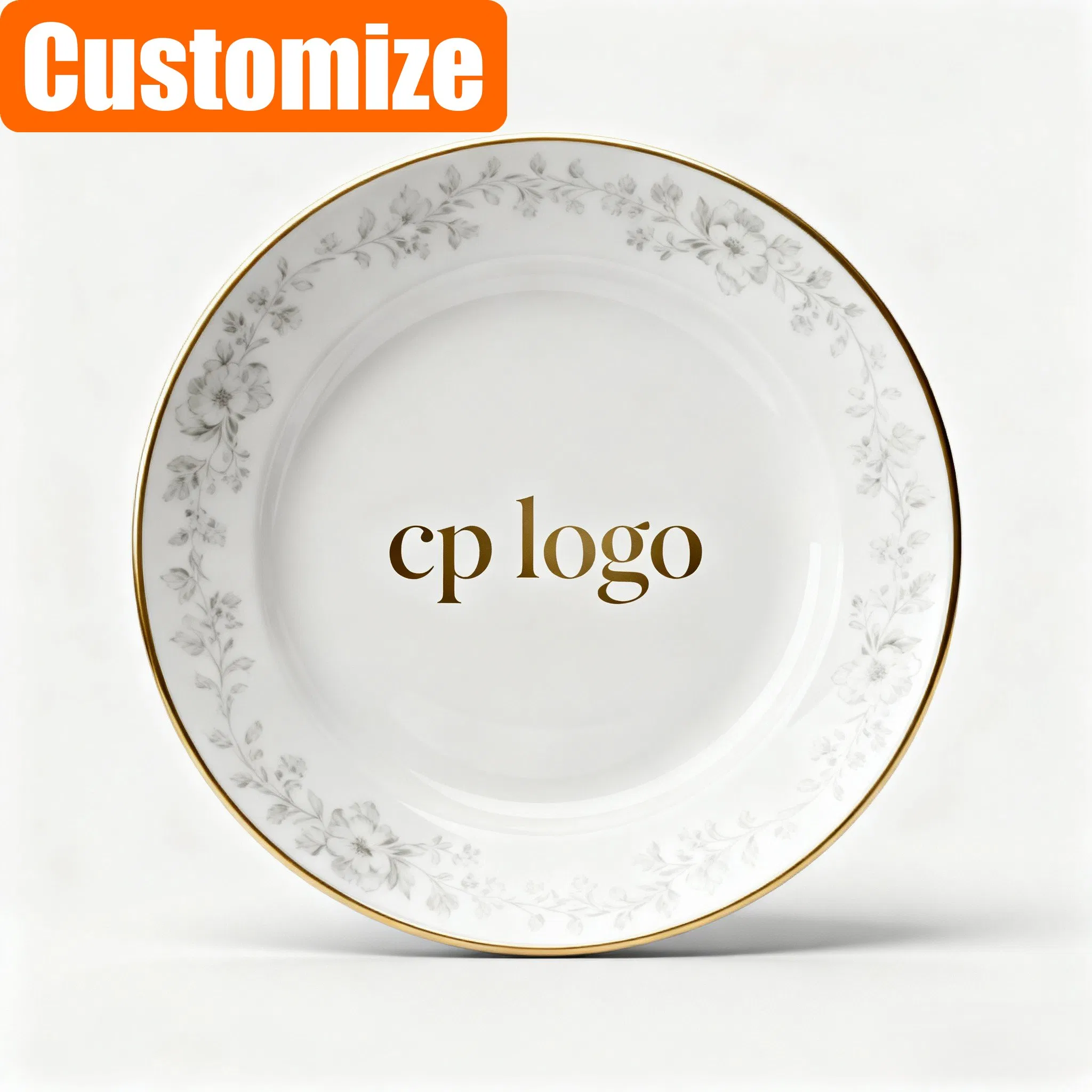 Customized Fine China Restaurant Ceramic Banquet White Plate Dinner Plates Porcelain Plate