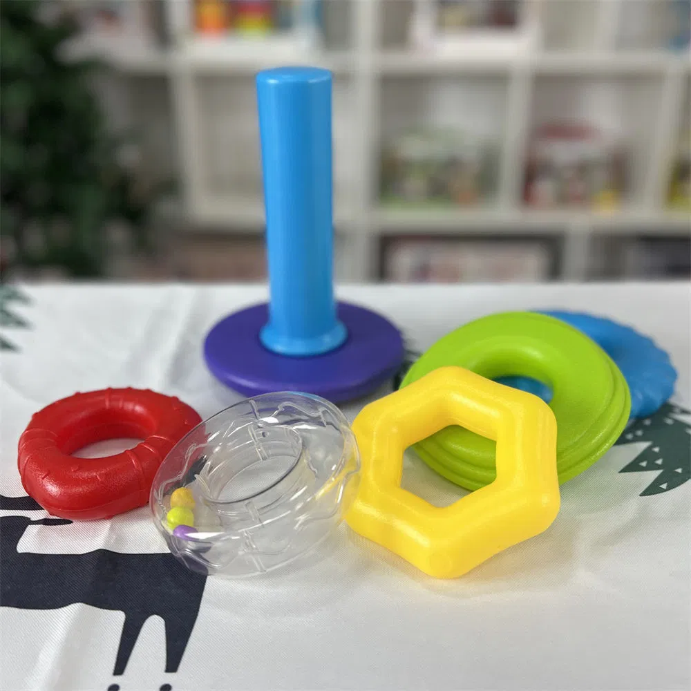 Hot Selling Baby Educational Creative Activity Colorful Stack Tower Set Circles Preschool Learning Toy