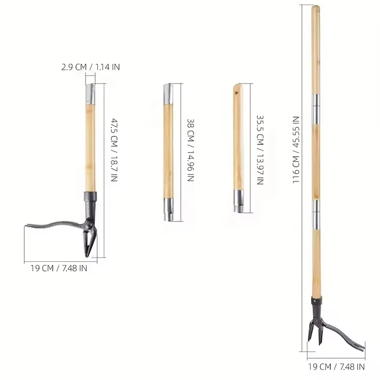 High Quality Carbon Steel Garden Wooden Handle Trench Digging Weed Pulling Hoe