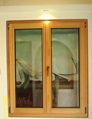  Double Panel Tempered Double Clear Glass Solid Wood Window