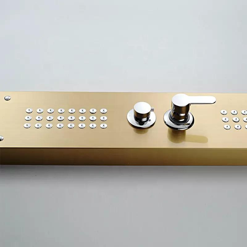 Shower Panel Bathroom Wall Mounted Stainless Steel Waterfall Black Shower Column Set Tower Shower Panels Modern Bathroom Faucet