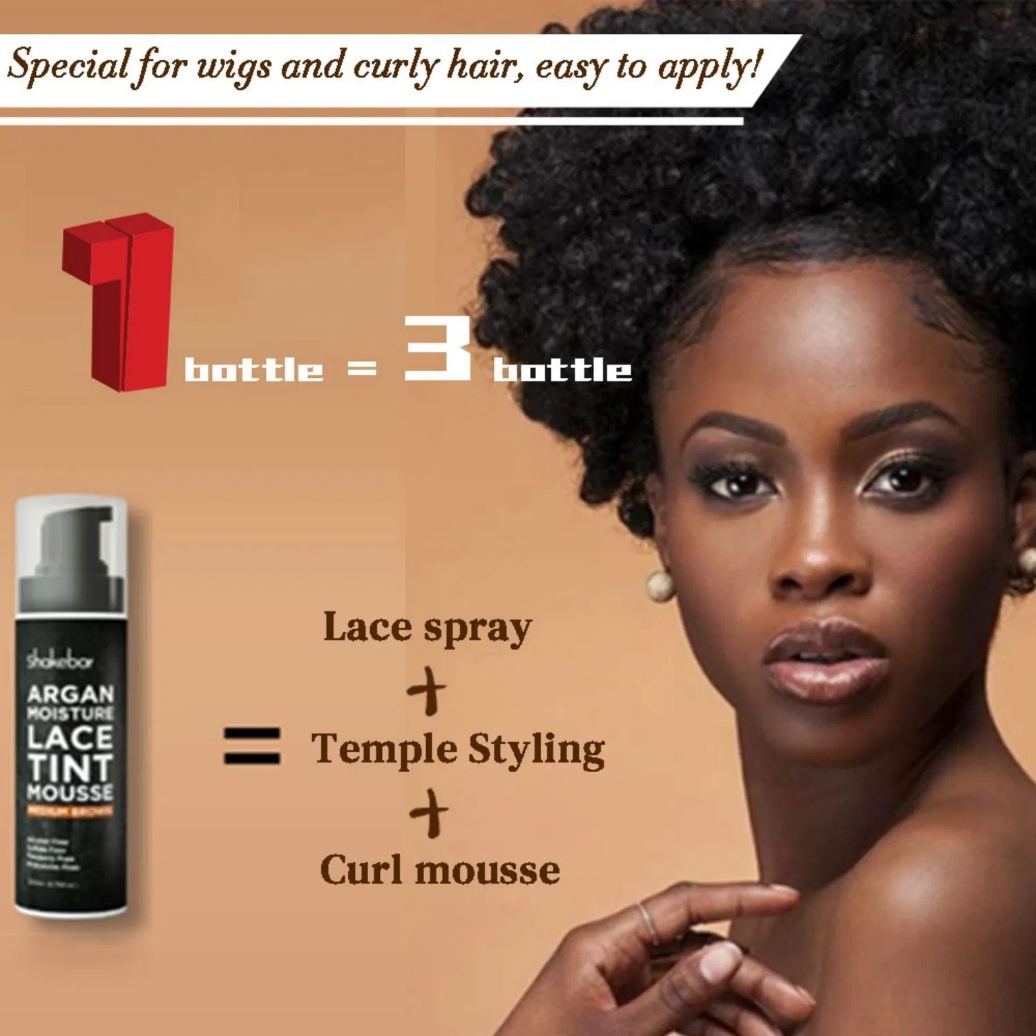 Factory Price Medium Brown Dark Brown Sweat Proof Lace Tint Mousse
