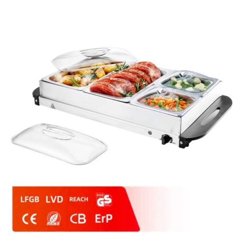 Stainless Steel Electric Buffet Food Warmer Stove Large Capacity 7L for 3-4 People Household
