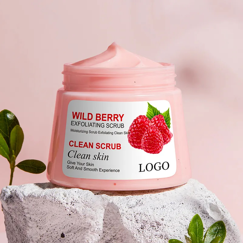Ditong Private Label Cleansing Exfoliating Gel Blueberry Avocado Mango Fruit Extract Body Scrub