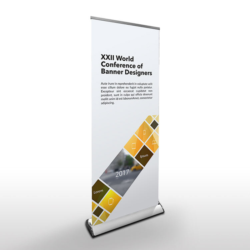 Custom Printed Tradeshow Metal Black Base Roll up Banner