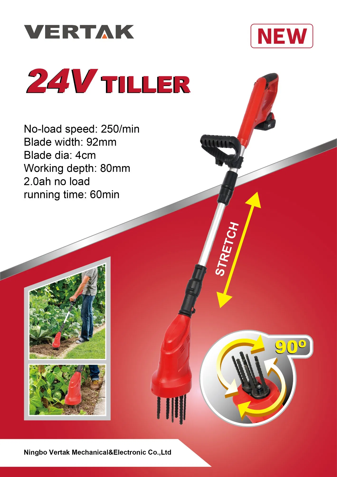 20V Electric Cordless Mini Power Battery Garden Tiller Portable Rotary Tiller Cultivator Agriculture Tools
