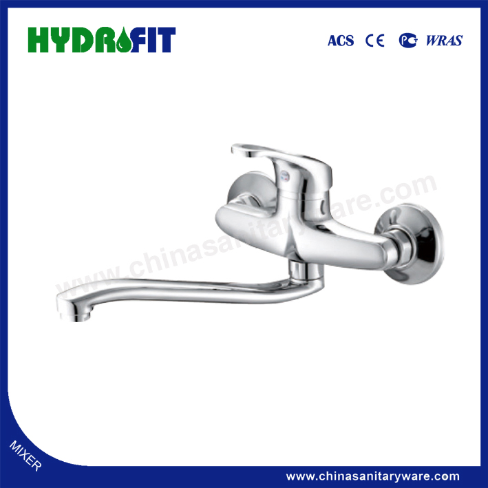 Straight Pipe Wall Mounted Sink Mixer Kitchen Mixer (FT53-32)