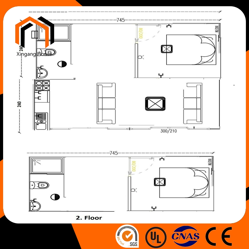 Low Price Sandwich Panel Mobile Homes Door Mini House Customized Prefab Homes Luxury Office House Container