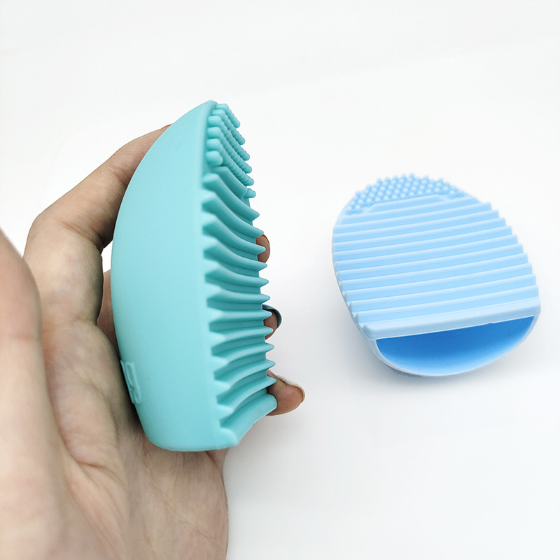 Wholesale Newest Cosmetic Colorful Cleaning Tools Board Washing Egg Brush Pad Silicone Make up Brush Cleaner