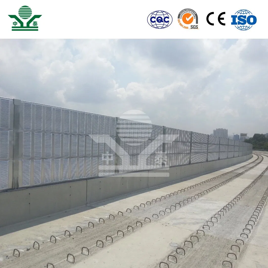 Zhongtai Road Noise Fence China Manufacturing Exterior Sound Barrier Fence 5+5 Tempered Glass Material High-Speed Railway Environment Barrier