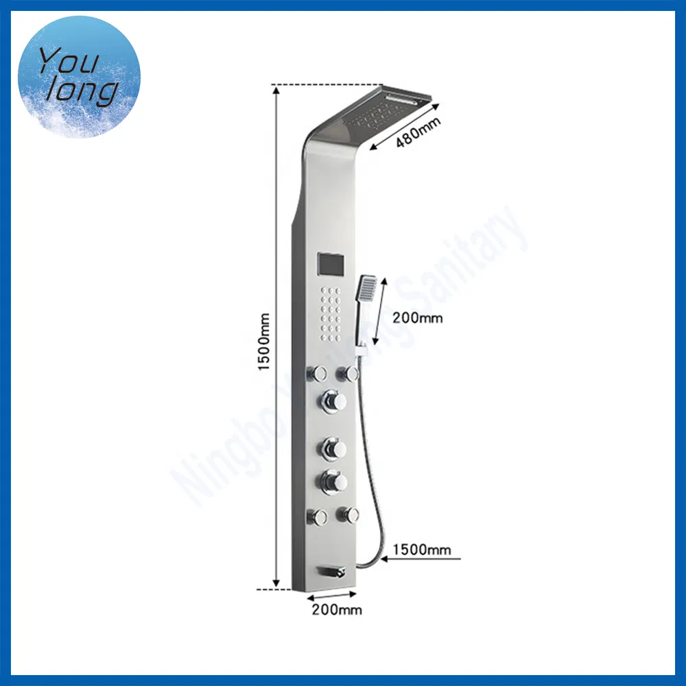 SS304 Factory Supply Bathroom Wall Shower Column Bathroom Rainfall Shower Panel