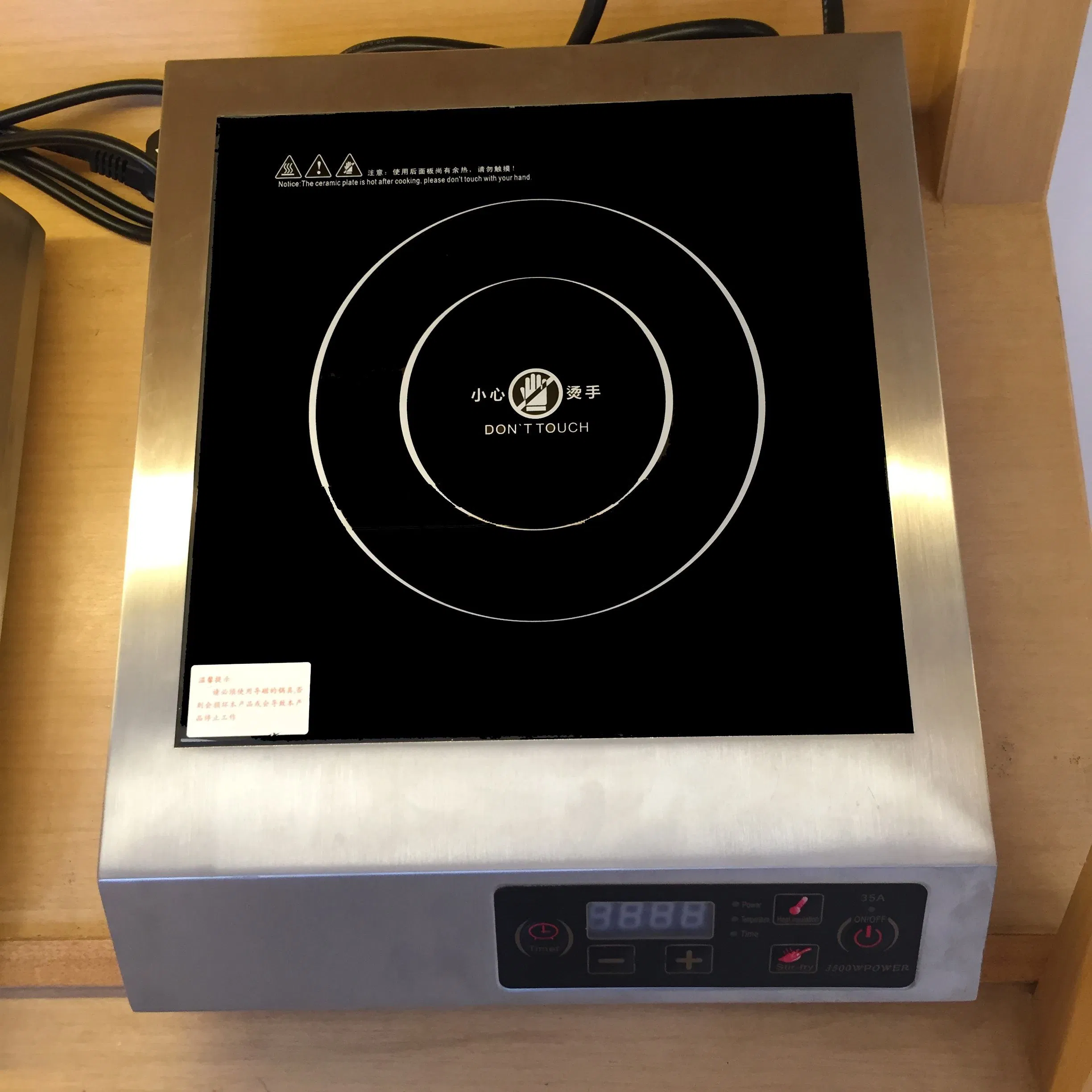 Tabletop 3500W Induction Cooktop Commercial Flat Ceramic Electromagnetic Stove for Restaurant Kitchen