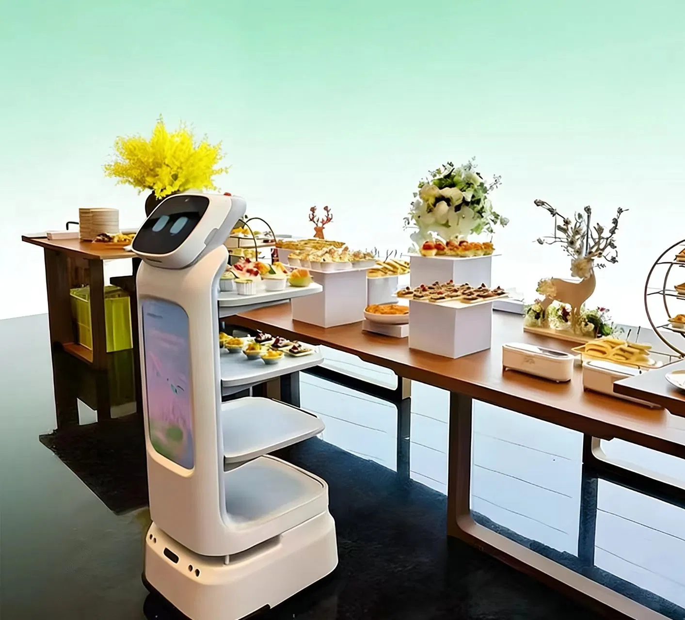 Smart Automatic Food Delivery and Serving Service Robot