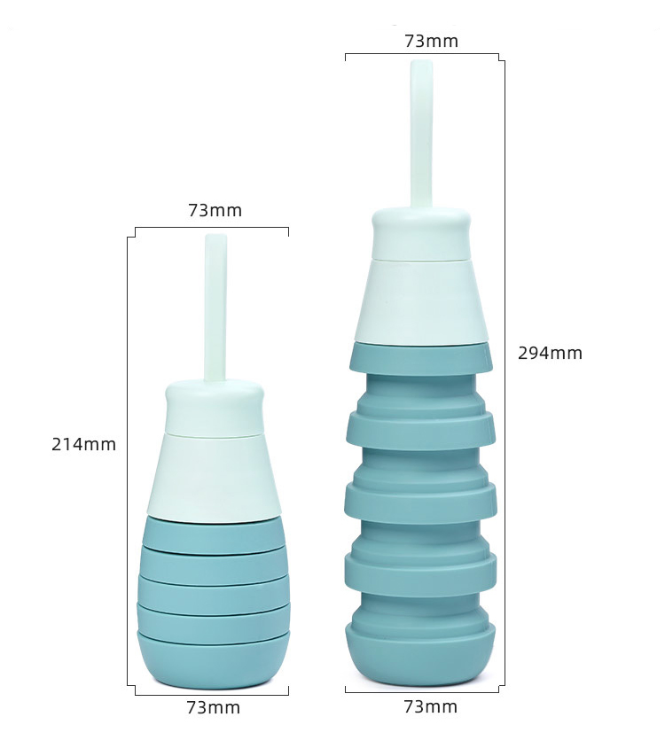 Wholesale Portable Retractable Travel BPA Free Outdoor 500ml Water Bottle Sport Foldable Collapsible Silicone Water Bottle