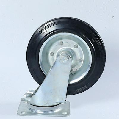 Wbd 6 8 Inch 150mm Black Rubber Caster Wheel 200 mm for Garbage Bin