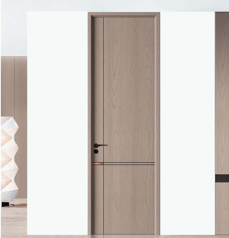 Assembled Tech Veneer Wood Plastic WPC Door for Room Interior