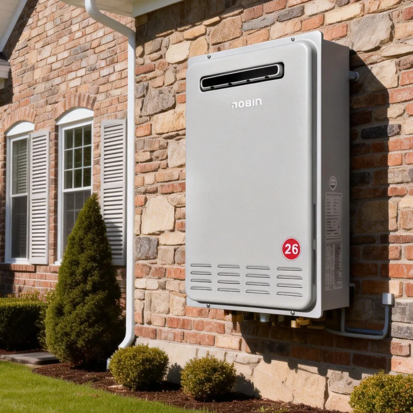 Compact Gas Water Heater with 26L Capacity and 50kw Power Outdoor Forcedexhaust