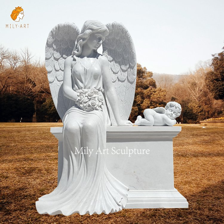 Custom Marble Monument Designs White Angel Headstones