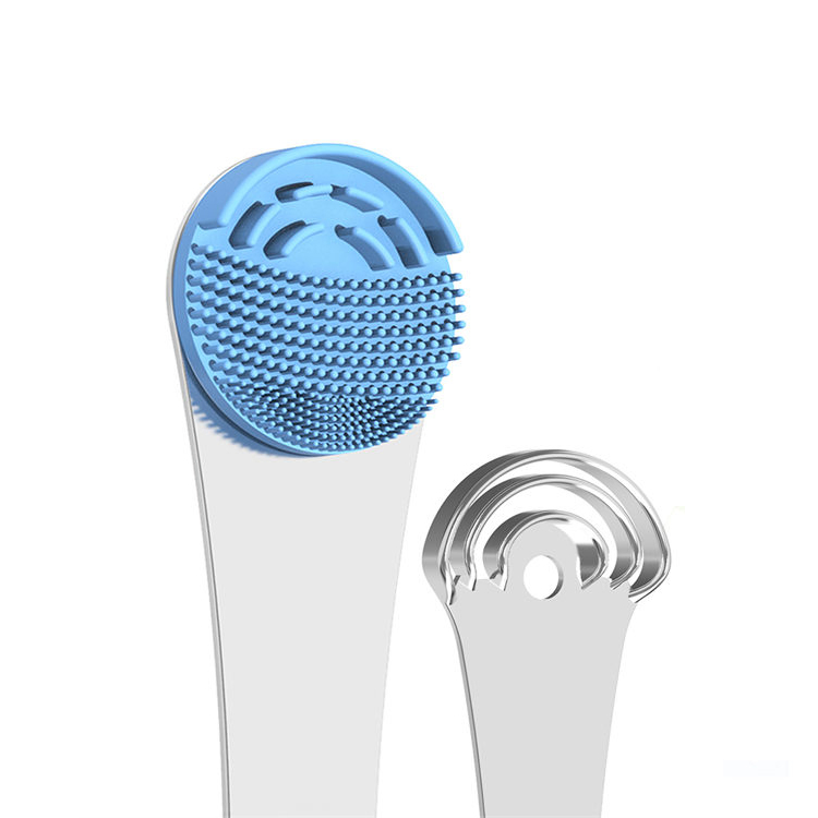Stainless Steel Silicone Tongue Cleaner Scraper