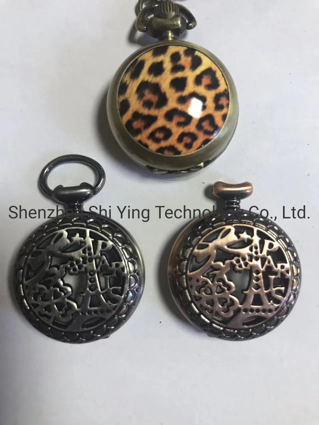 Small Silver Tone Necklace Pocket Watch for Women and Ladies