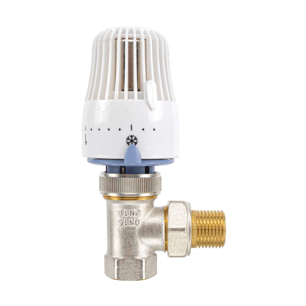 Bsp Thread Adjustable House Heating Forged Brass Angle Thermostatic Radiator Valve