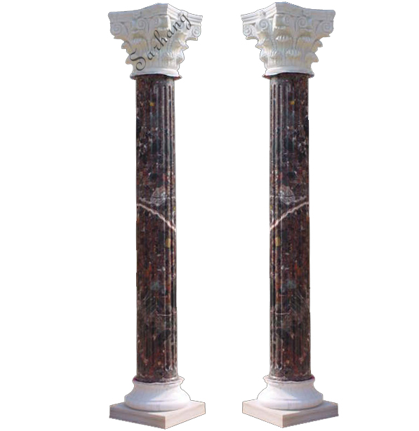 Customized Outdoor Building Decoration Pillars Natural Stone Marble Roman Column
