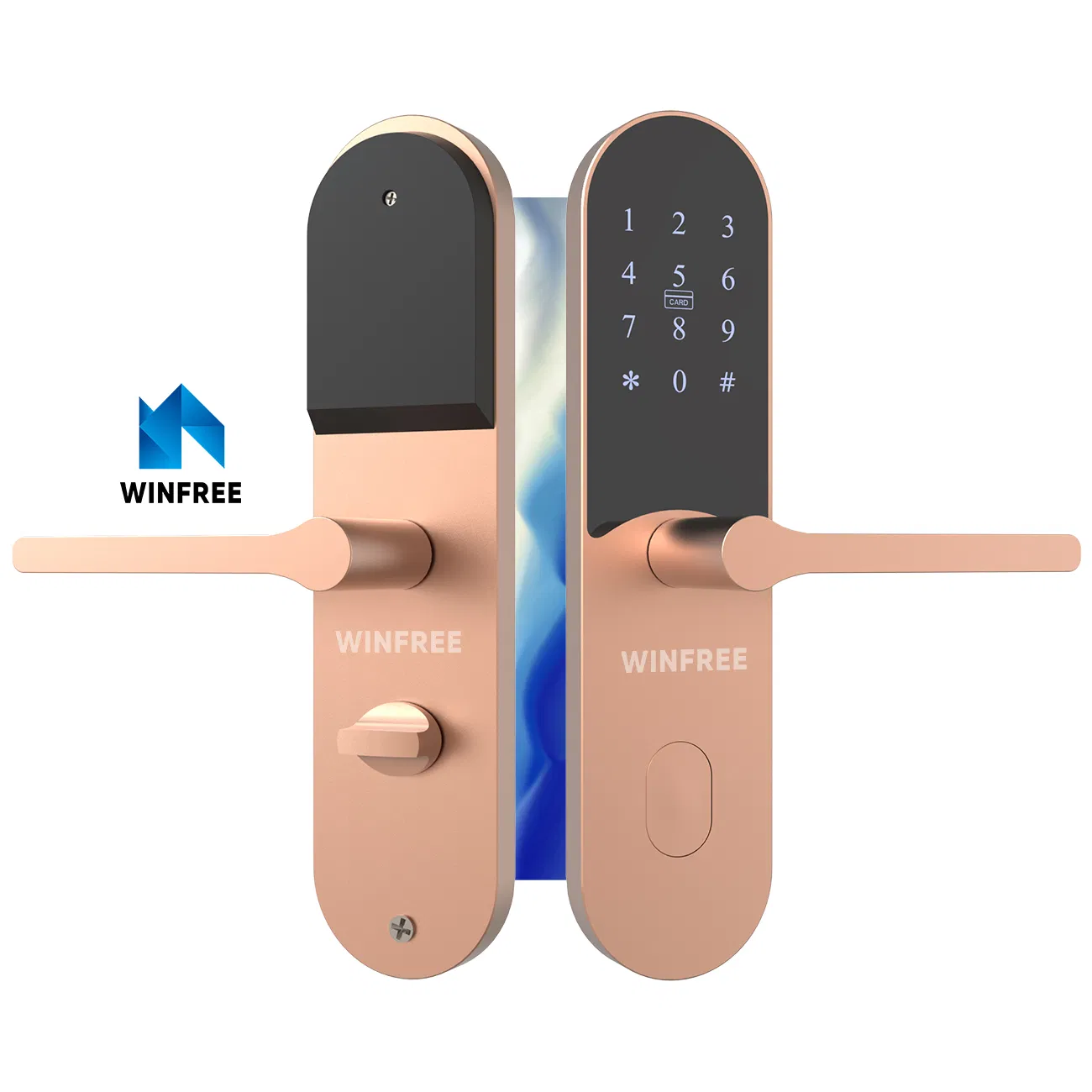 Security Apartment Home Aluminum Alloy Door Handle Lock Electronic Hotel Door Lock