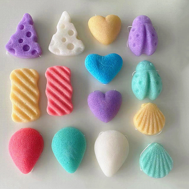 Hot Eco-Friendly Sell 100% Pure Naturally Cleaning Puff Natural Body Facial Konjac Cleansing Sponge Great for Acne and Exfoliating