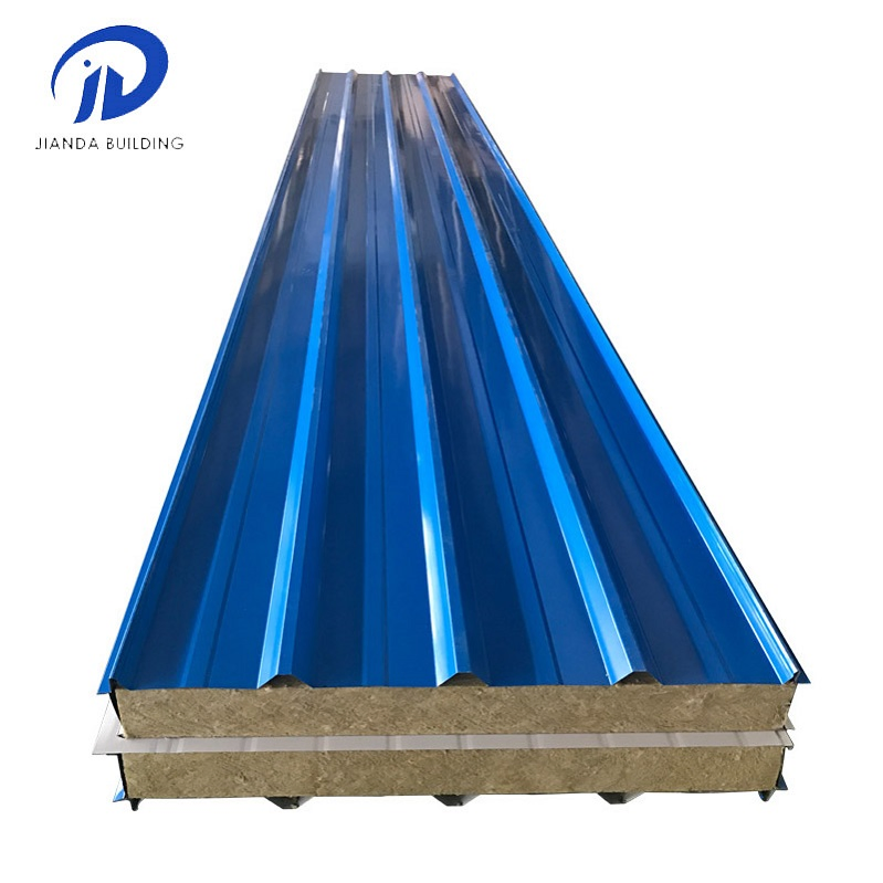 Color Steel Customized Rock Wool Sandwich Panels for Roof and Wall
