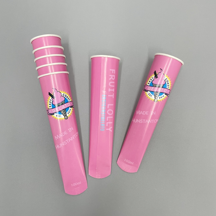 Customized Ice Cream Paper Push Popsicle Cup Calippo Squeeze Tube Packaging with Paper Cover for Environmental Protection