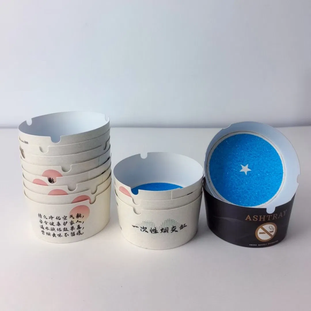Custom Logo Absorbing and Ash-Proof Portable Disposable Smoking Cigarette Paper Ashtray for Home Office Hotel Outdoor Use