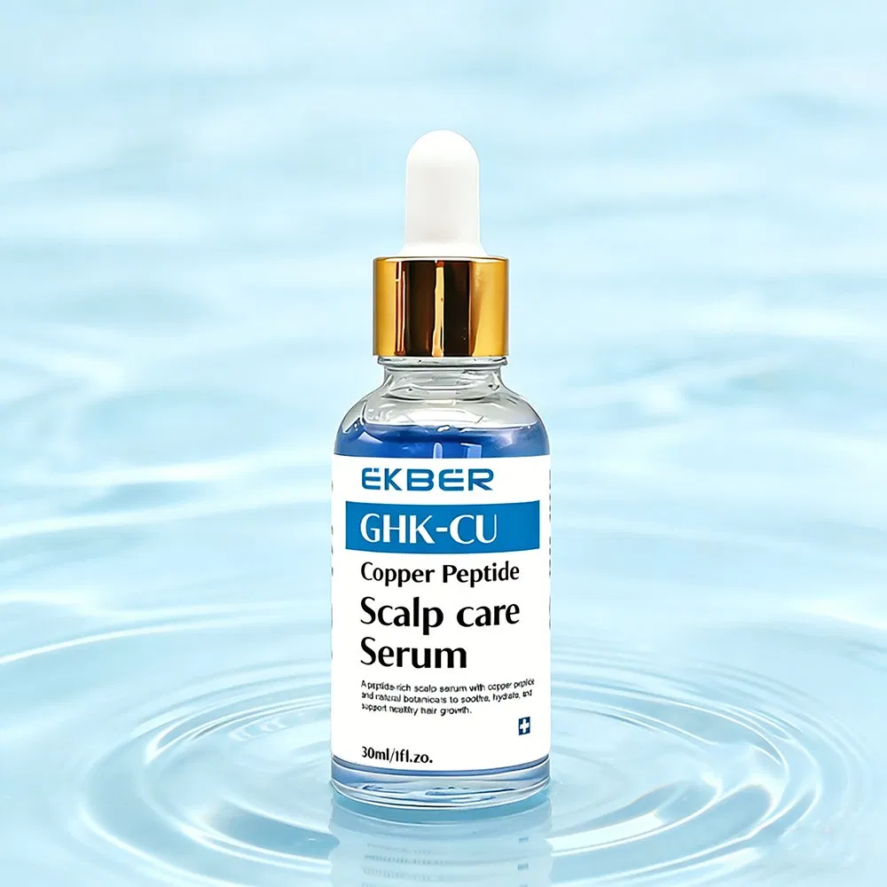 Natural Organic Vegan Hair Growth Serum Treatment Scalp Revive Anti Loss Blue Copper Peptide Scalp Care Serum