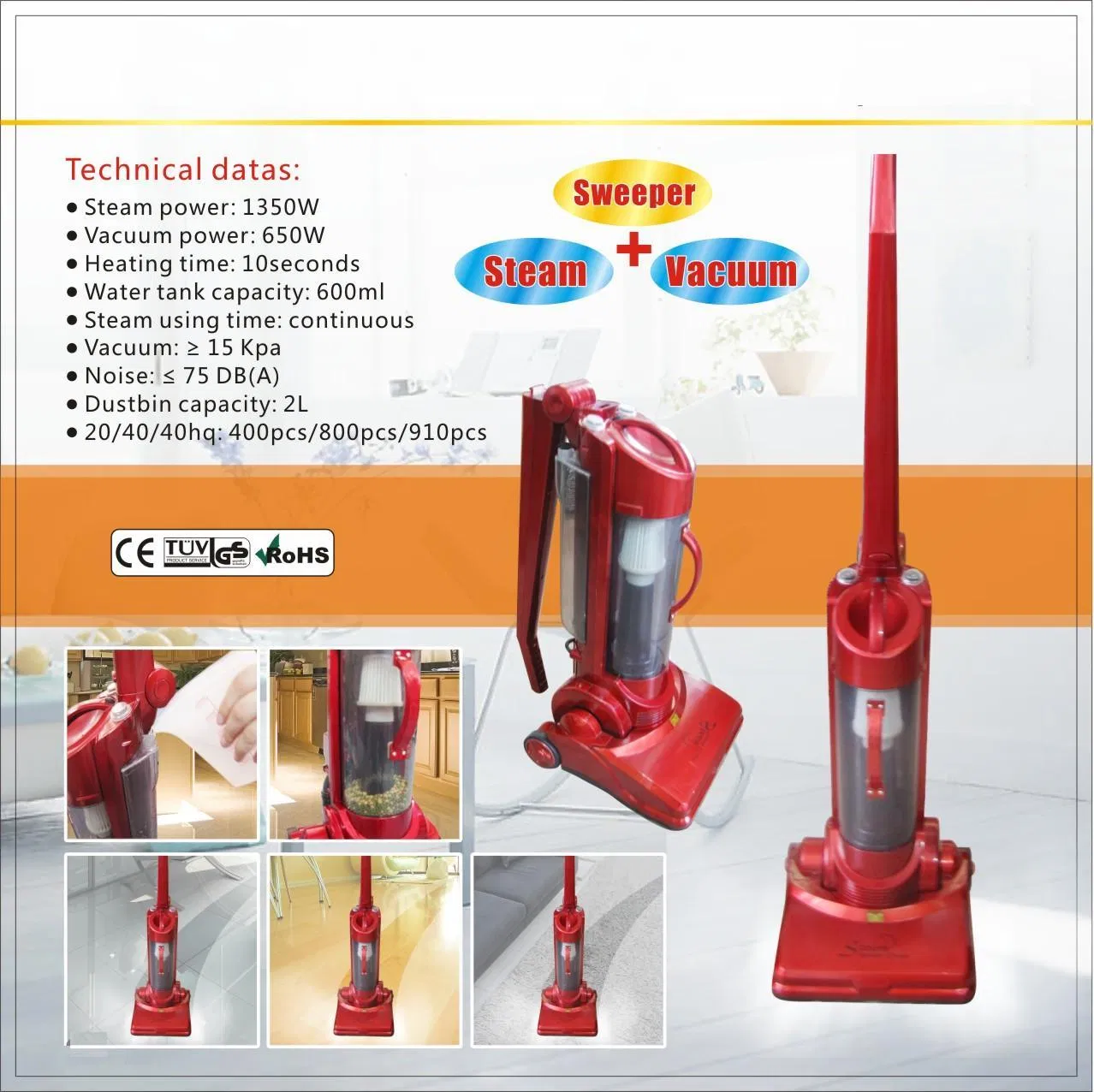 Popular Upright Steam Vacuum Cleaner (USVC0716)