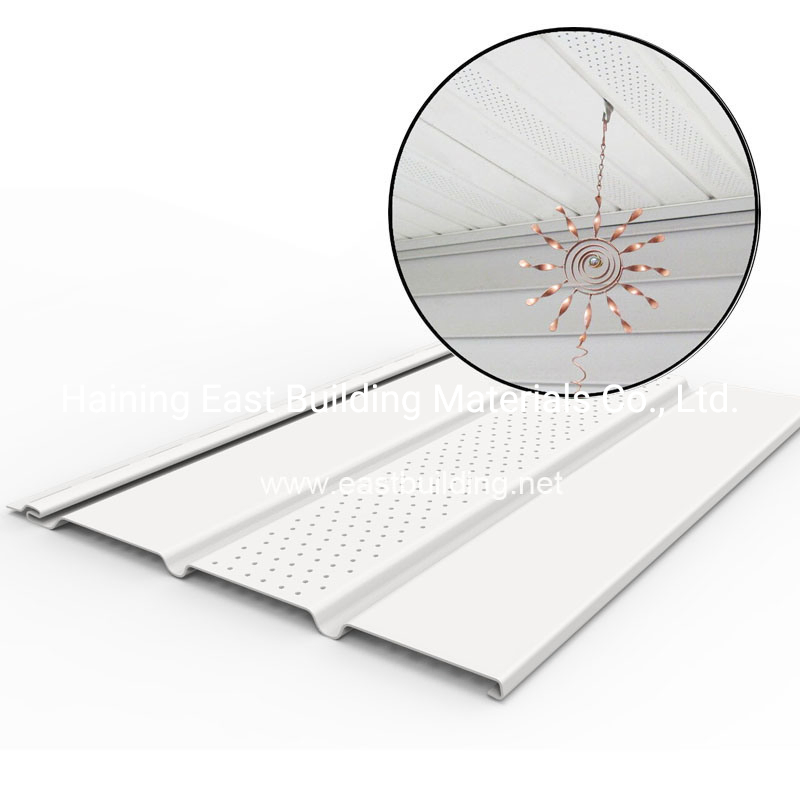 PVC Soffit Wooden Color Eave Panel for Outdoor 300mm Wide