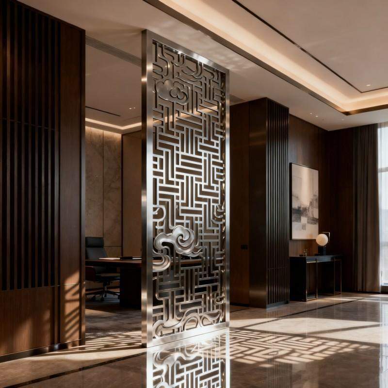 Stainless Steel Screens Create Airy and Transparent Interiors