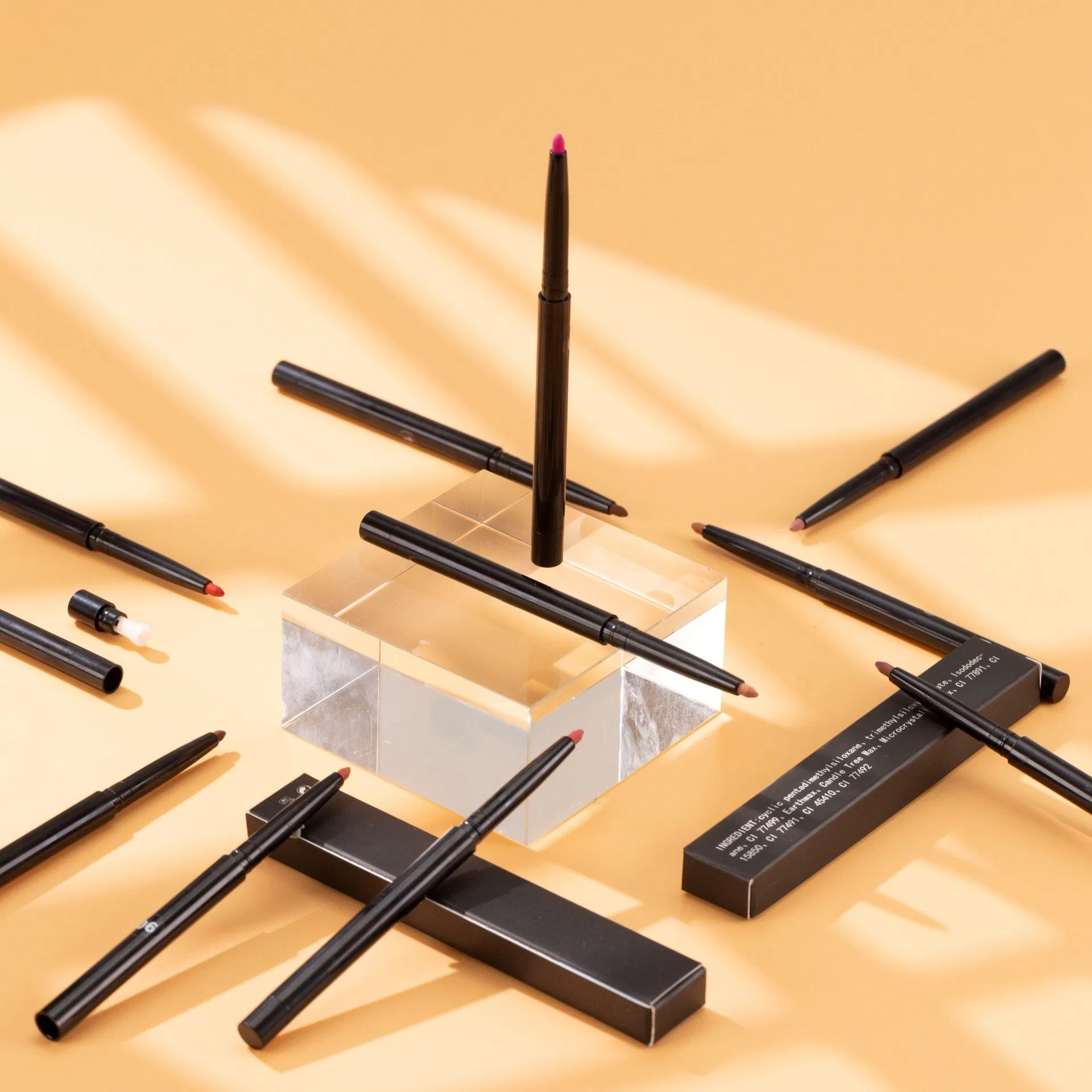 Long Lasting Dark Brown Lipliner Pencil Private Label Waterproof Vegan Cruelty Free Creamy Lip Liner