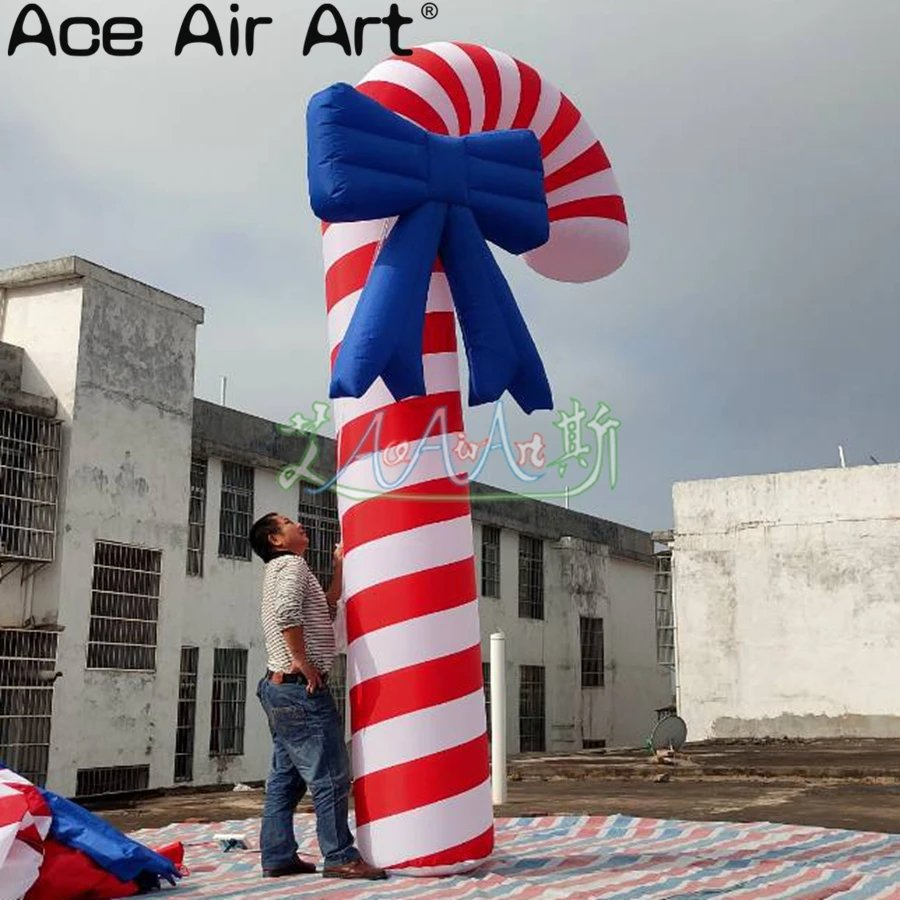 Christmas Decoration Party Inflatable Candy Cane, Standing Candy with Free Blower