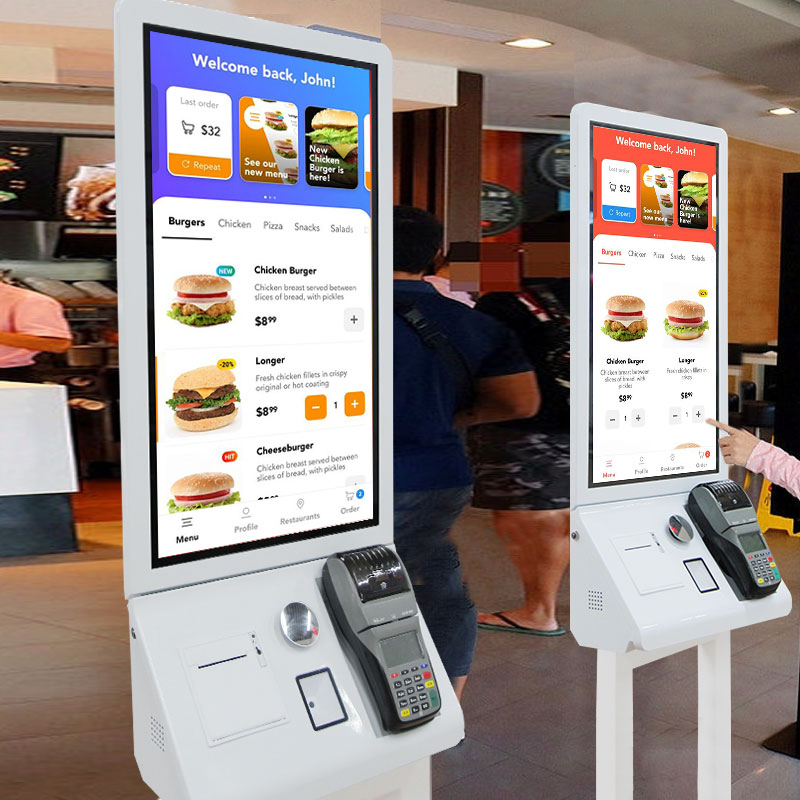 24inch Self Payment Kiosk for Kfc Restuarant Self Ordering Touch Kiosk POS Printer Payment Kiosk
