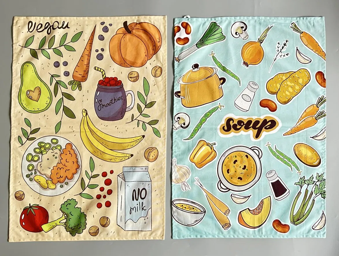 Popular Custom Digital Printed Kitchen Napkin Tea Towels