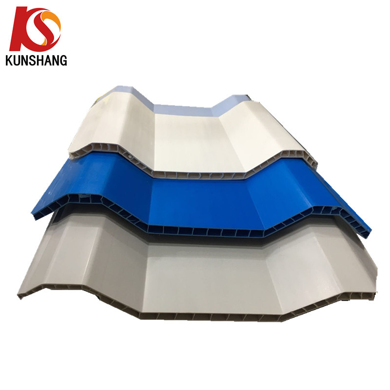 Long Span UPVC Hollow Roofing Sheet Soundproof Double Layer Plastic PVC Roof Tile